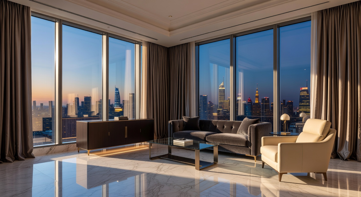 Luxurious hotel suite background