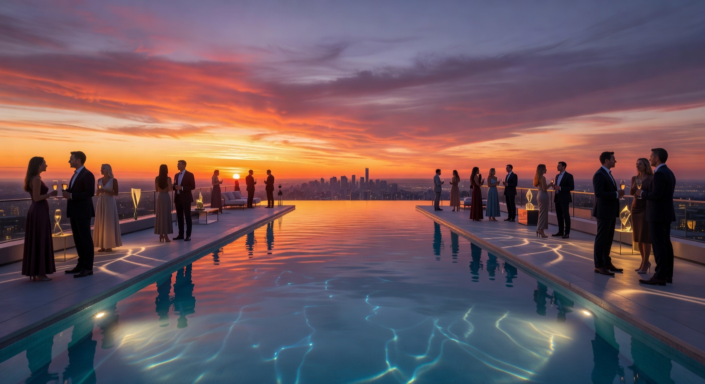 Rooftop Pool at Sunset